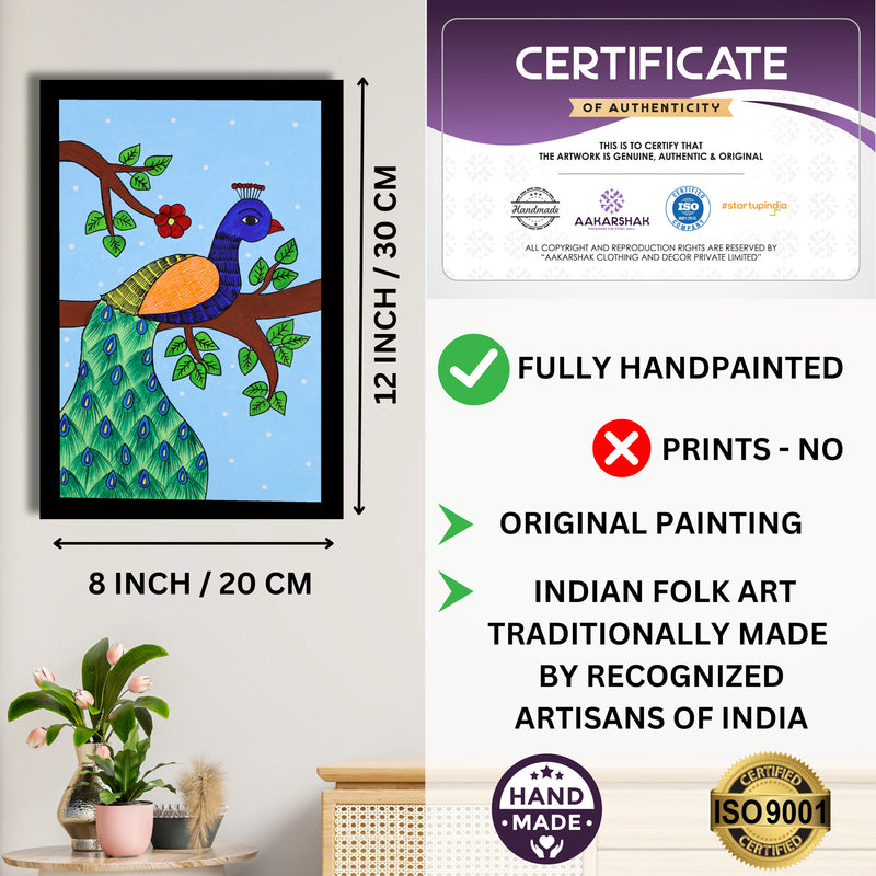 handmade iso certified-peacock pichwai painting