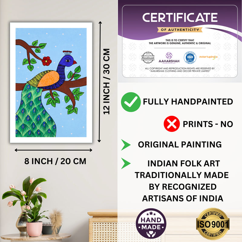 handmade iso certified-peacock pichwai painting