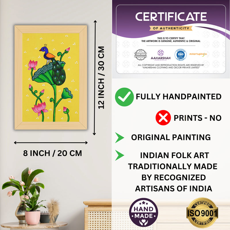 handmade iso certified-peacock pichwai painting