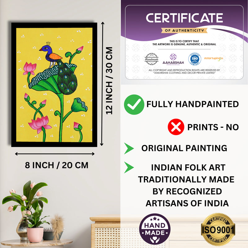 handmade iso certified-peacock pichwai painting