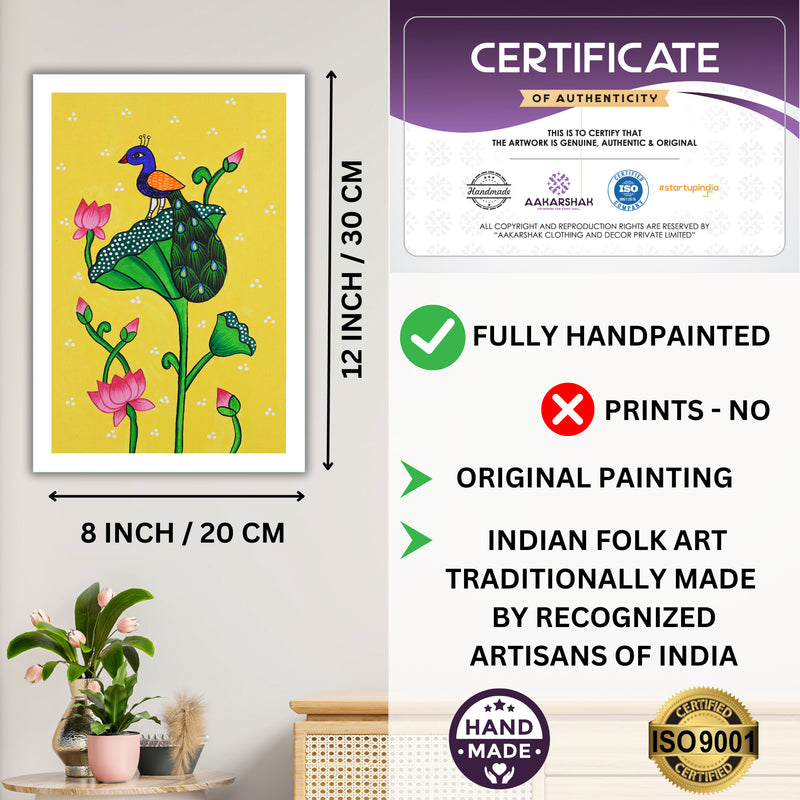 handmade iso certified-peacock pichwai painting
