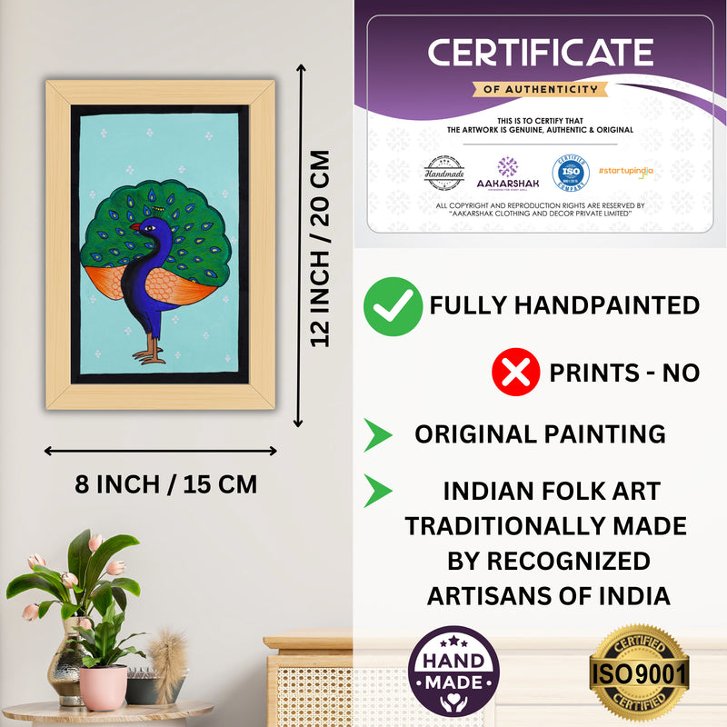 handmade iso certified-peacock pichwai painting