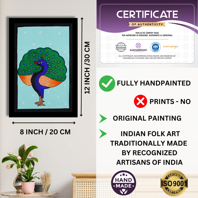 handmade iso certified-peacock pichwai painting