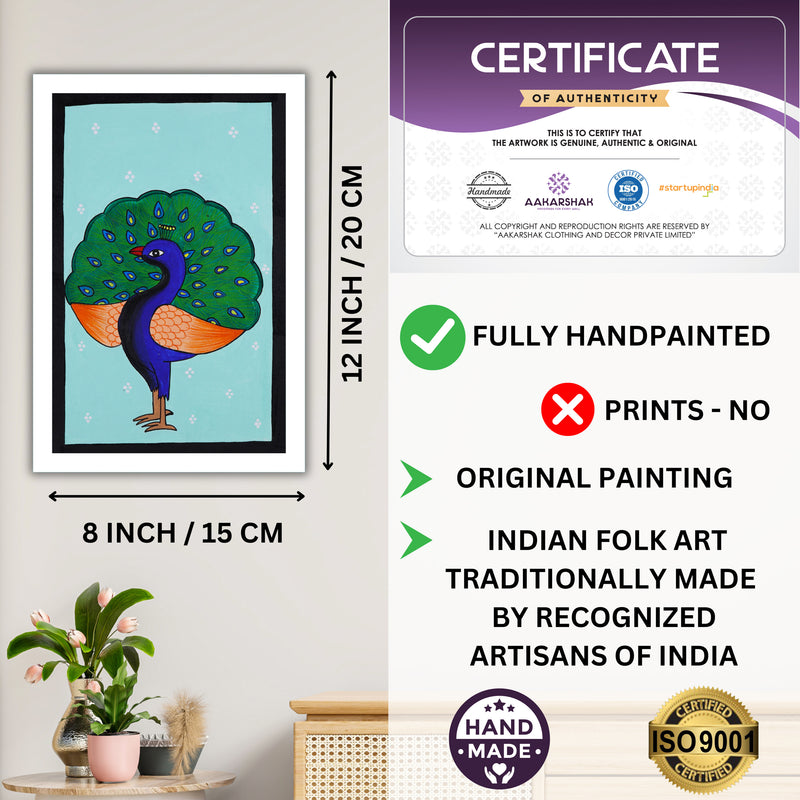 handmade iso certified-peacock pichwai painting