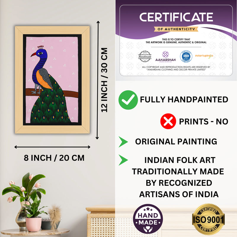 handmade iso certified-peacock pichwai painting