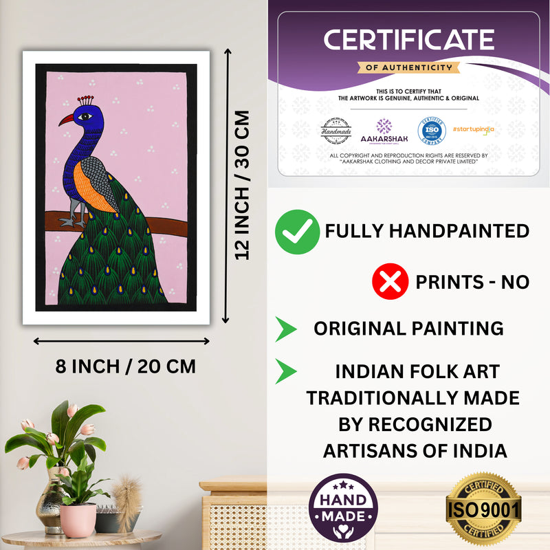 handmade iso certified-peacock pichwai painting