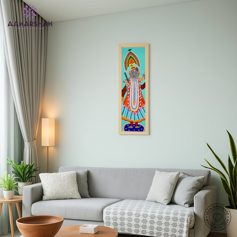 vibrant handmade shrinathji painting-depicting indian folk traditions