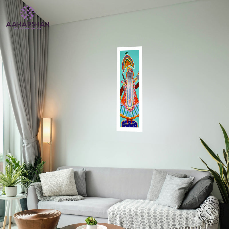 vibrant handmade shrinathji painting-depicting indian folk traditions