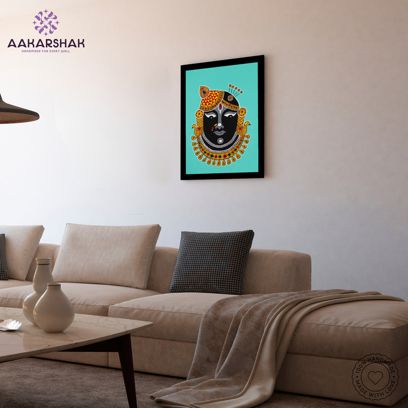 vibrant handmade shrinathji painting-depicting indian folk traditions
