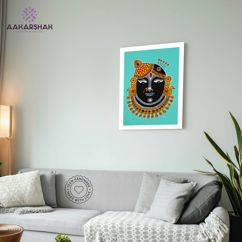 vibrant handmade shrinathji painting-depicting indian folk traditions