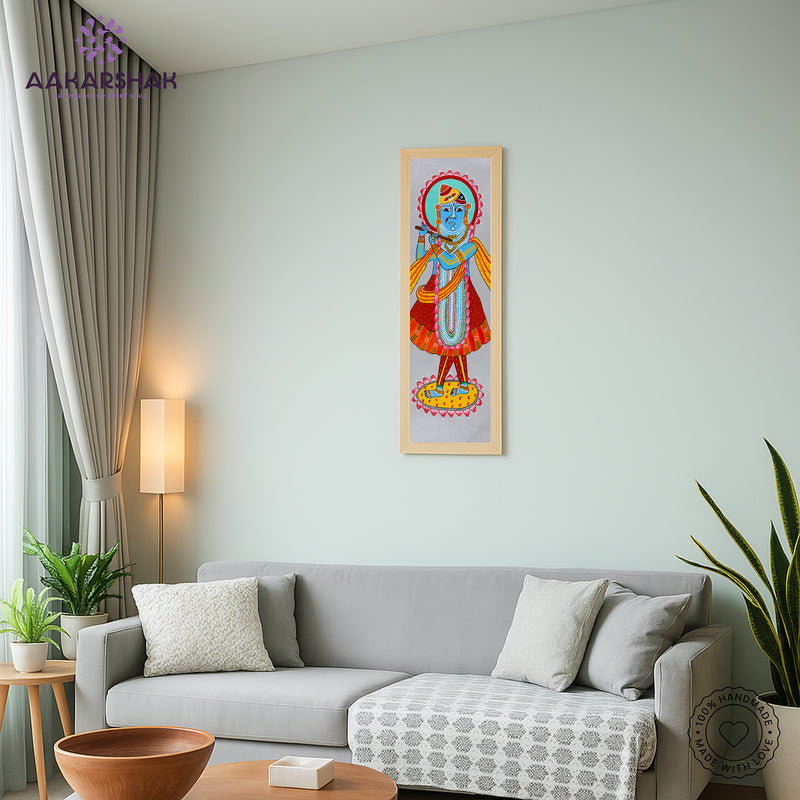 vibrant handmade shrinathji painting-depicting indian folk traditions