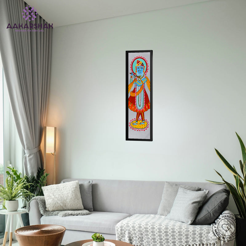 vibrant handmade shrinathji painting-depicting indian folk traditions