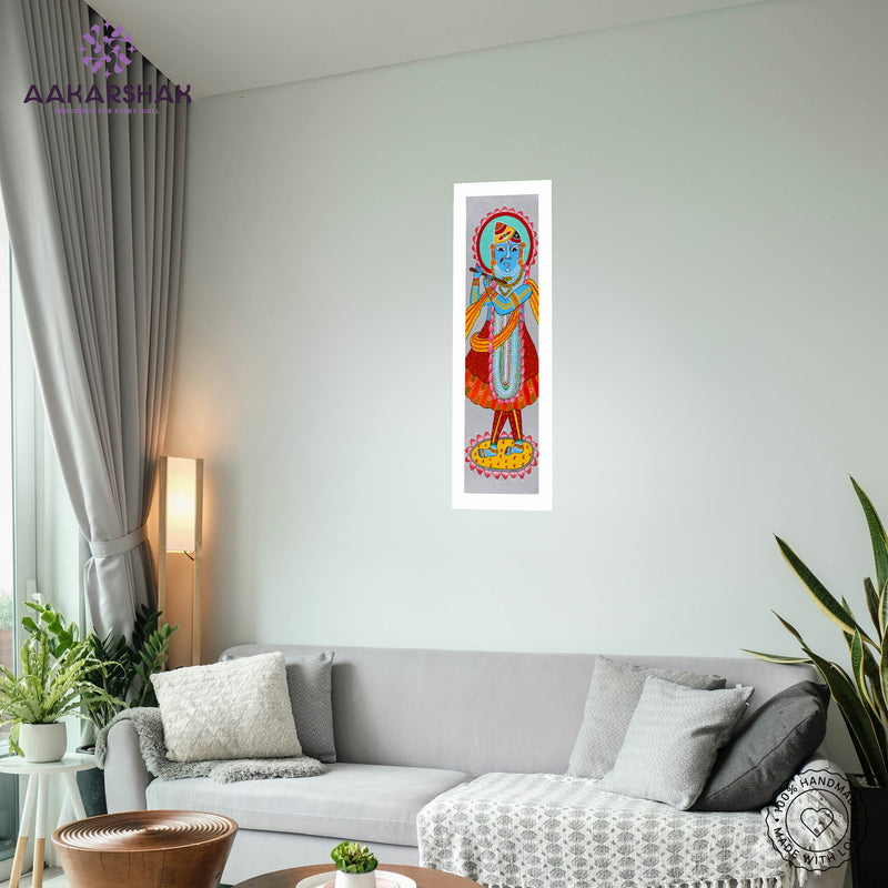 vibrant handmade shrinathji painting-depicting indian folk traditions