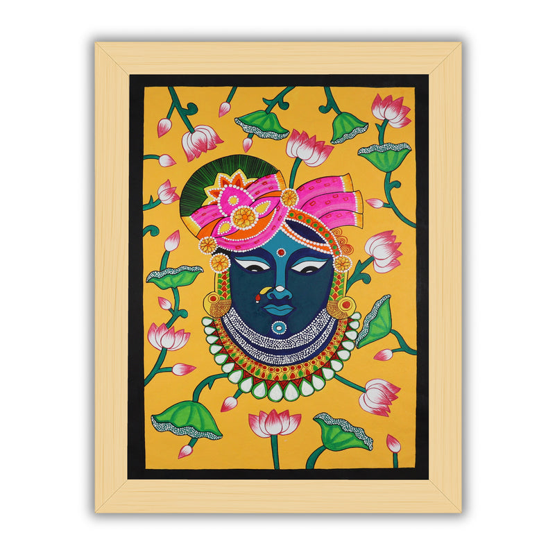 Handmade Pichwai Shrinathji Painting Framed 17x24 Inch Wall Art