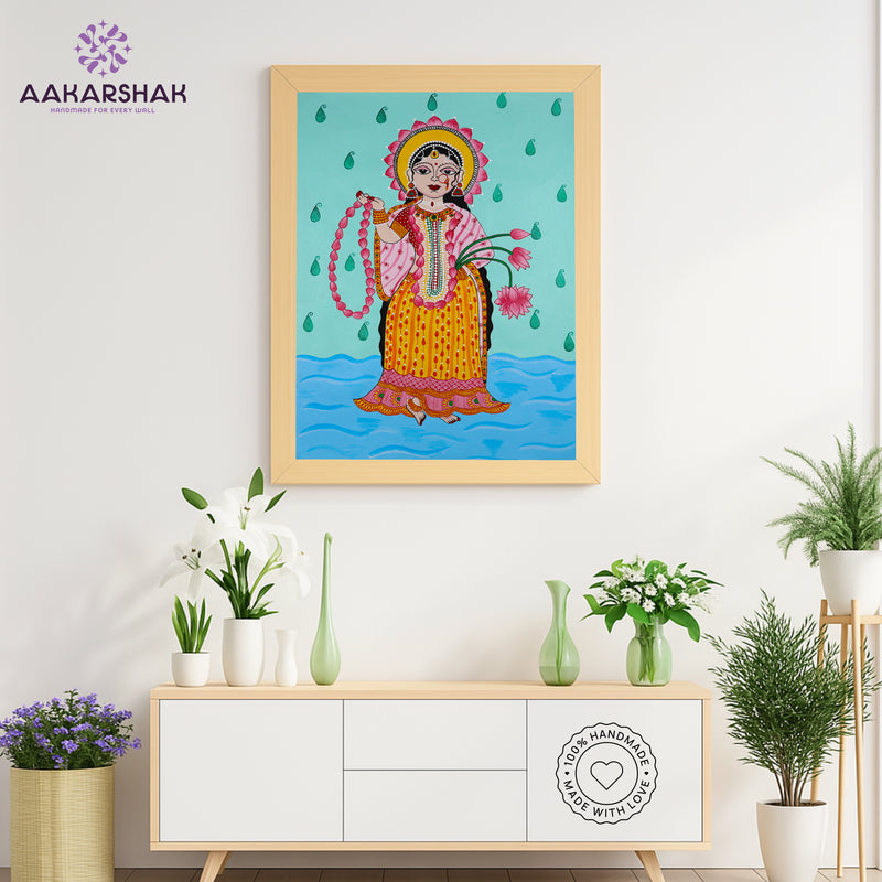 Handmade Pichwai Radha Rani Painting Framed 17x24 Inch Wall Art