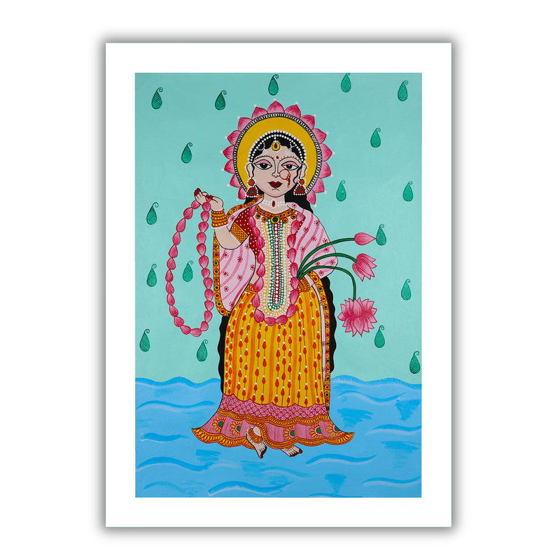 Handmade Pichwai Radha Rani Painting Framed 17x24 Inch Wall Art
