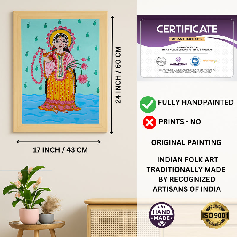 Handmade Pichwai Radha Rani Painting Framed 17x24 Inch Wall Art