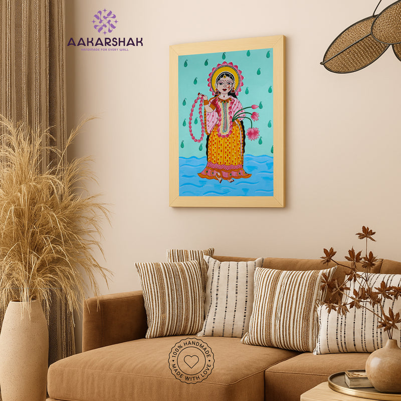 Handmade Pichwai Radha Rani Painting Framed 17x24 Inch Wall Art