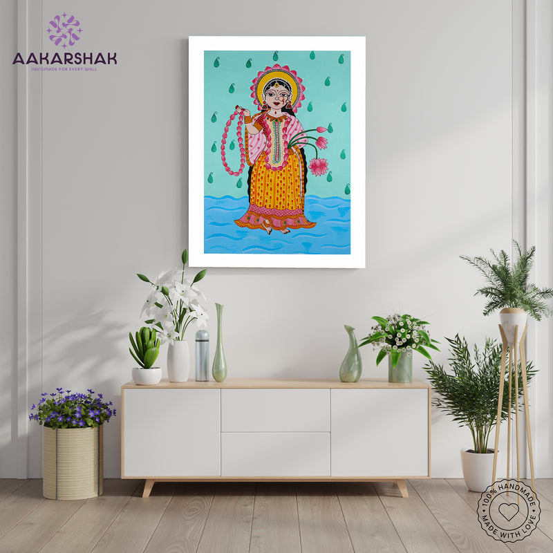 Handmade Pichwai Radha Rani Painting Framed 17x24 Inch Wall Art