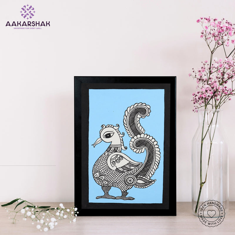 Kalamkari wall art displayed in living room – handcrafted Indian textile painting
