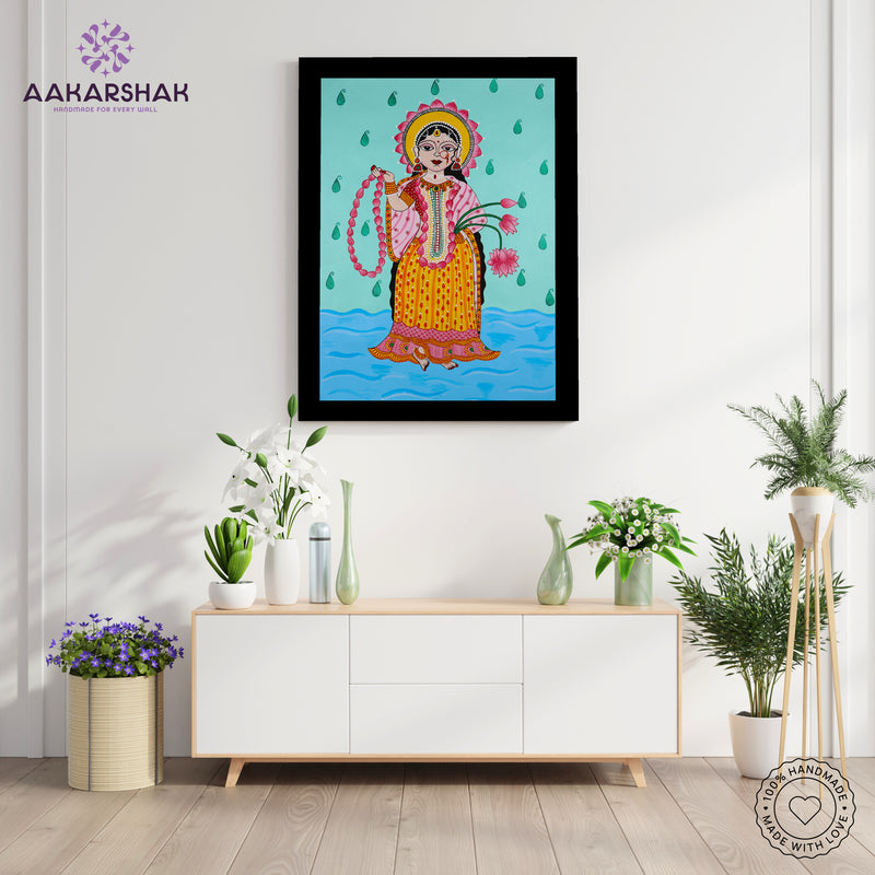 Handmade Pichwai Radha Rani Painting Framed 17x24 Inch Wall Art