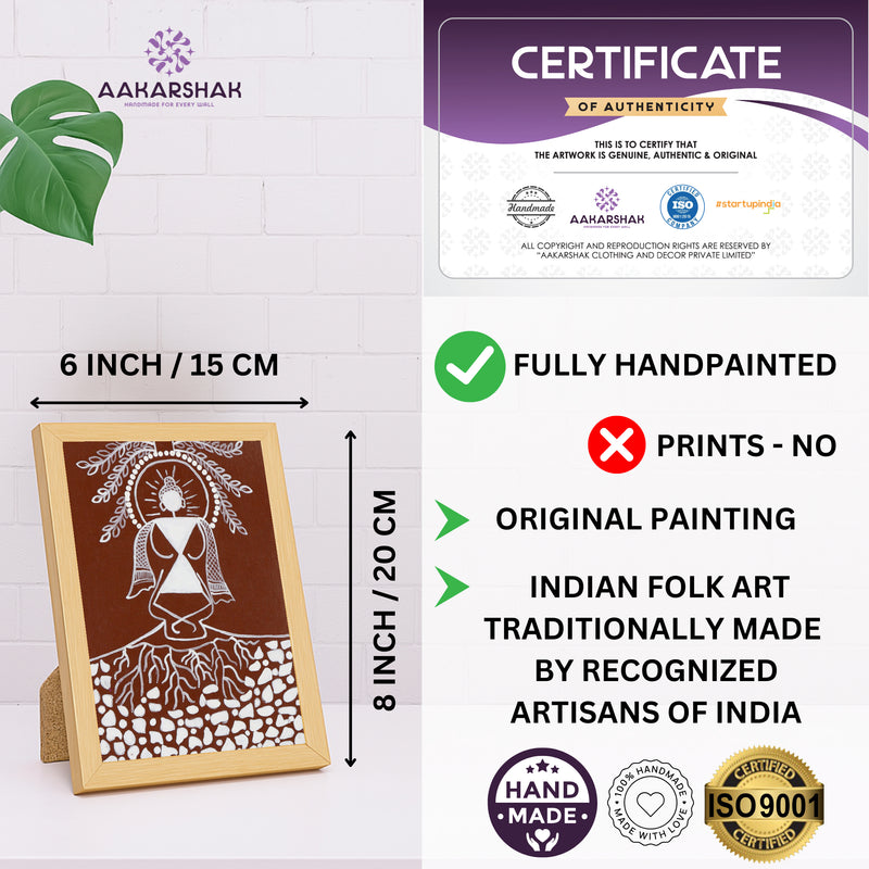 handmade iso certified-buddha warli painting