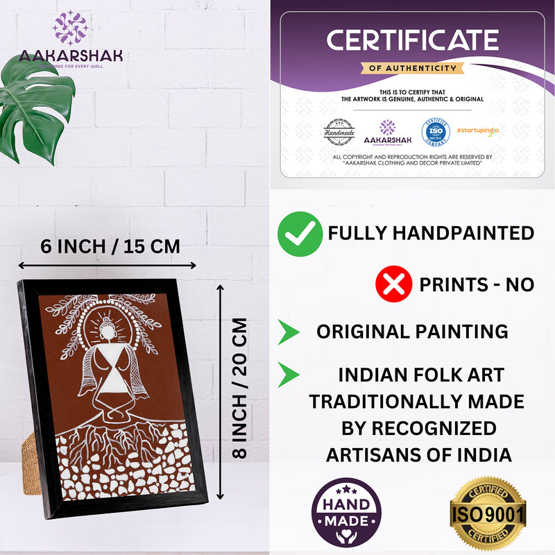 handmade iso certified-buddha warli painting