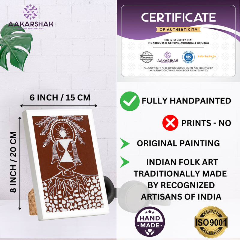 handmade iso certified-buddha warli painting