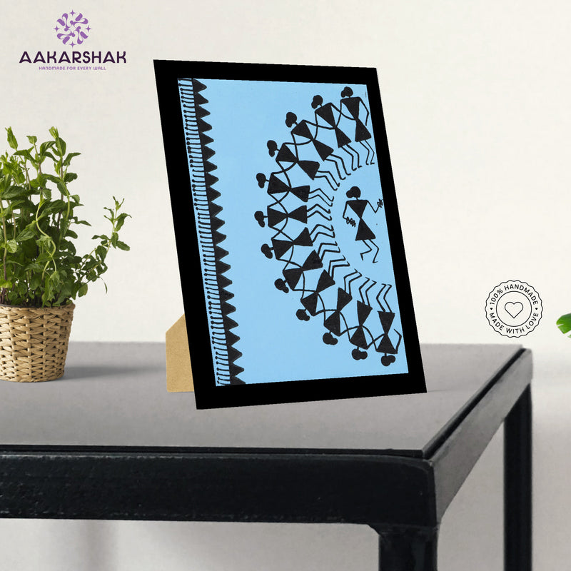 vibrant handmade dancing painting-depicting indian folk traditions