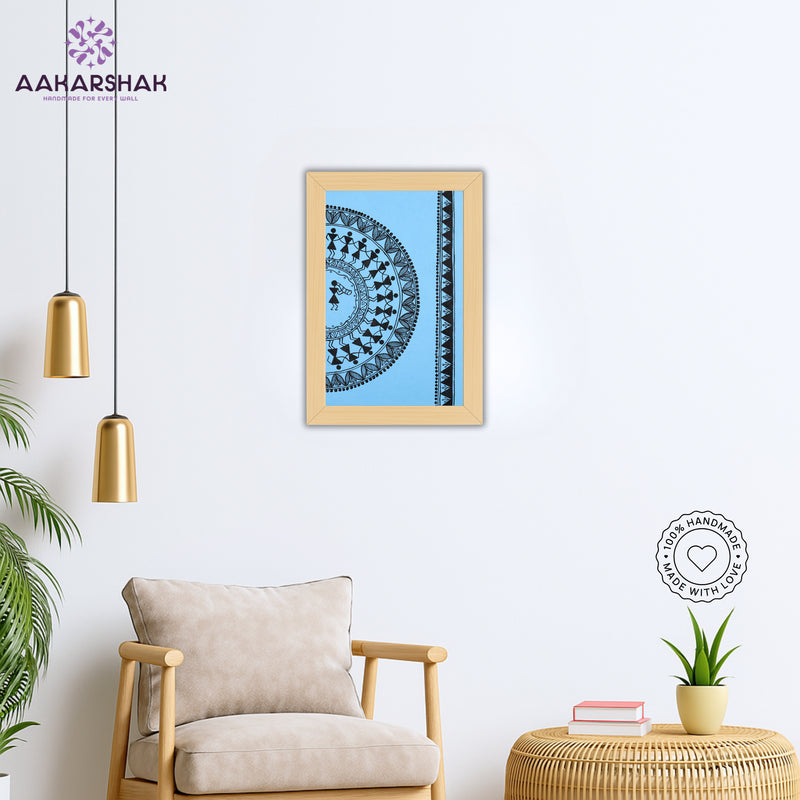 vibrant handmade dancing painting-depicting indian folk traditions