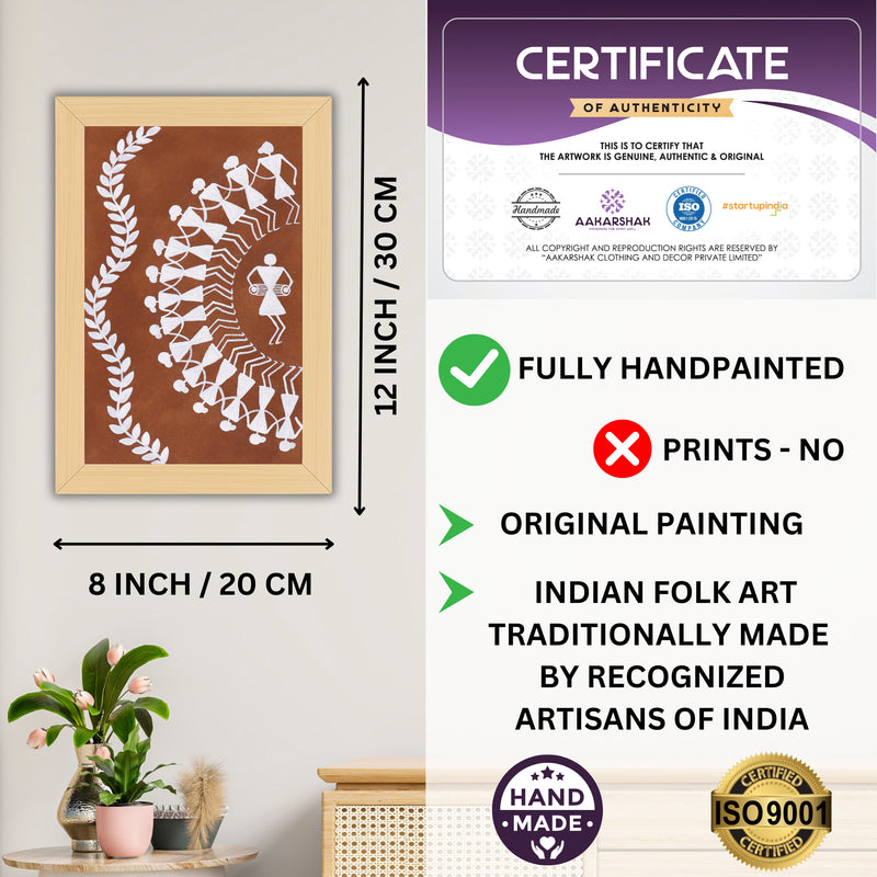 handmade iso certified-dancing warli painting
