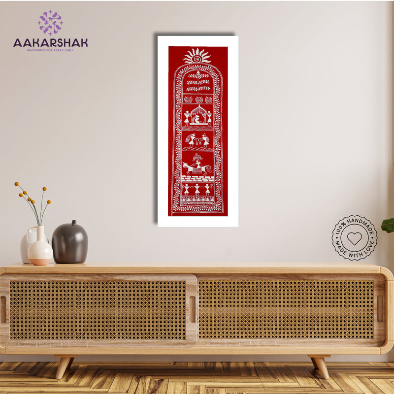 Framed artwork with dolly design -handmade dolly painting for home decor