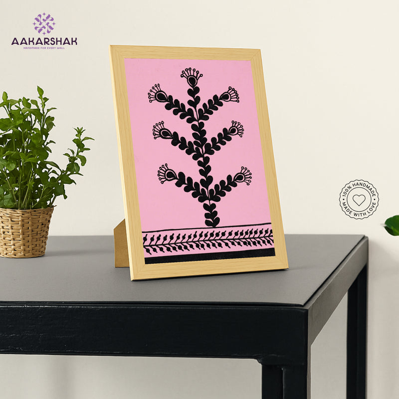 vibrant handmade flower painting-depicting indian folk traditions