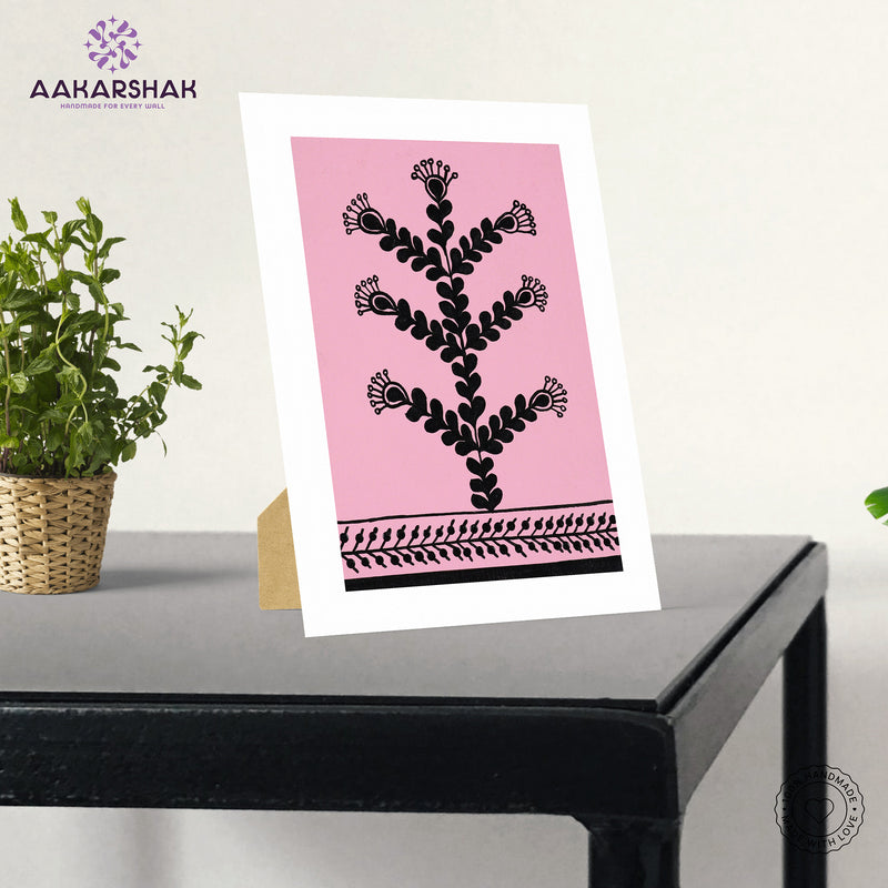 vibrant handmade flower painting-depicting indian folk traditions