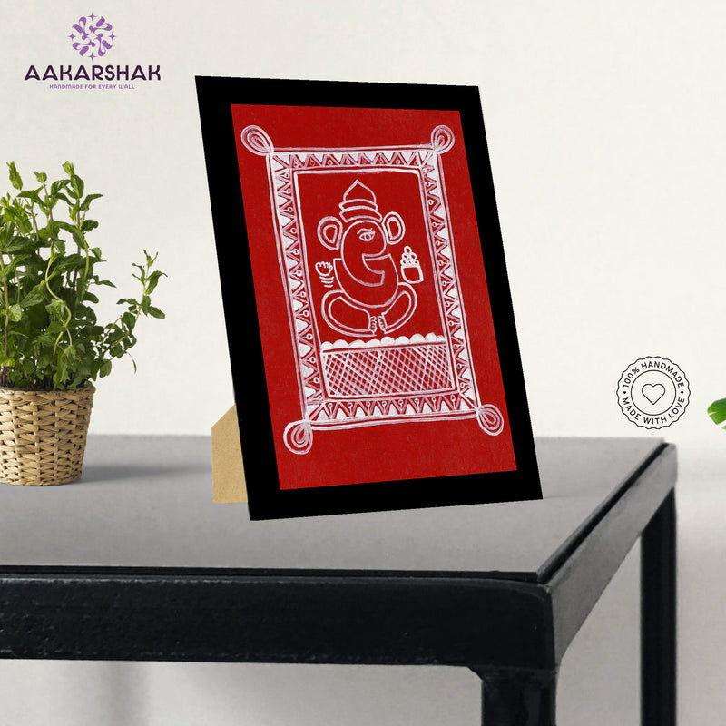 vibrant handmade ganesh painting-depicting indian folk traditions