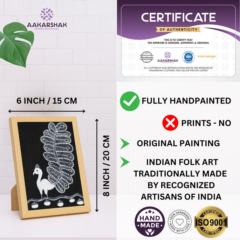 handmade iso certified-peacock warli painting