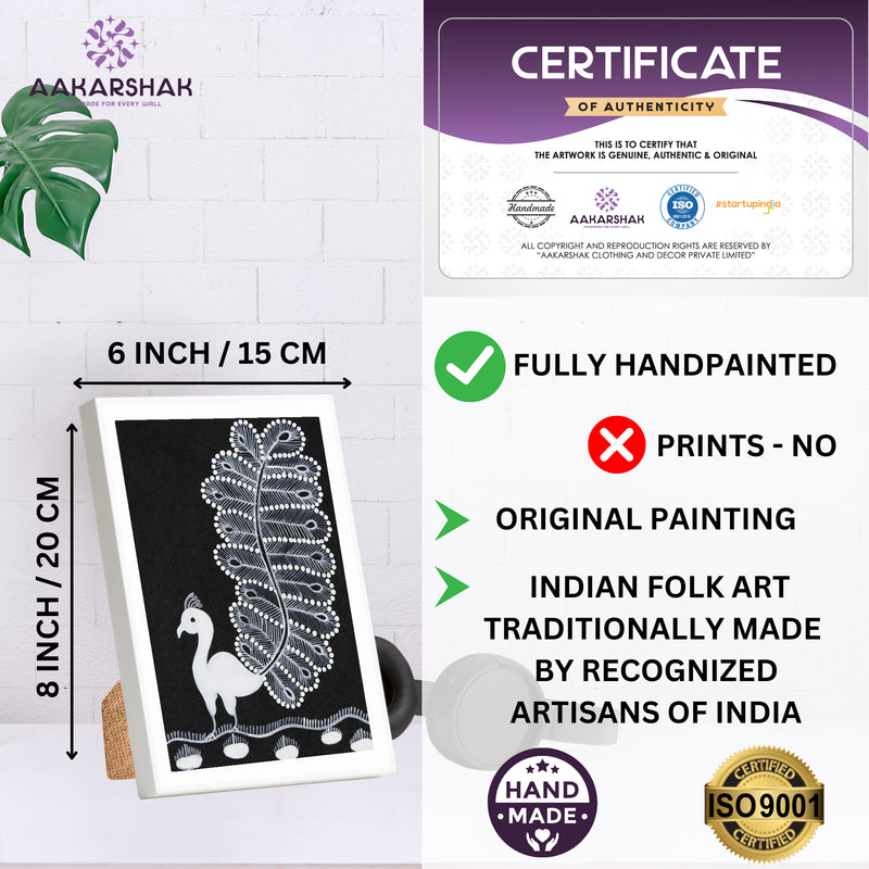 handmade iso certified-peacock warli painting