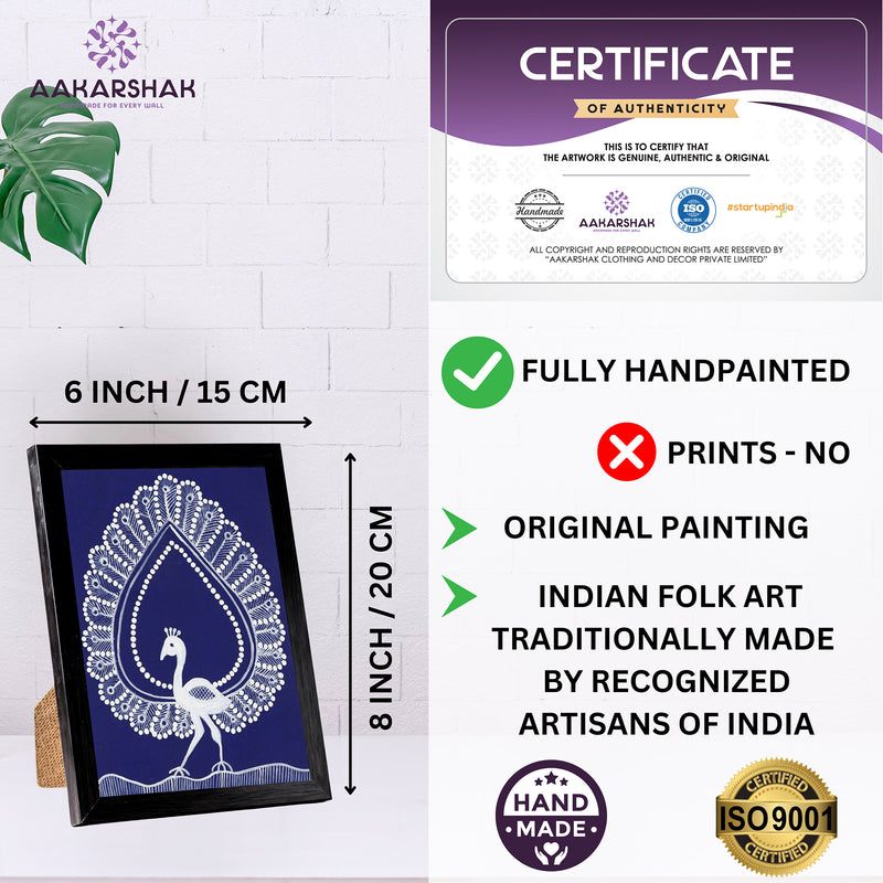 handmade iso certified-peacock warli painting