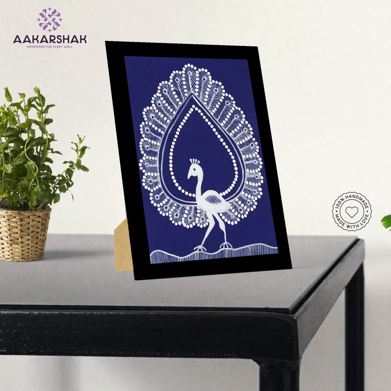 vibrant handmade peacock painting-depicting indian folk traditions