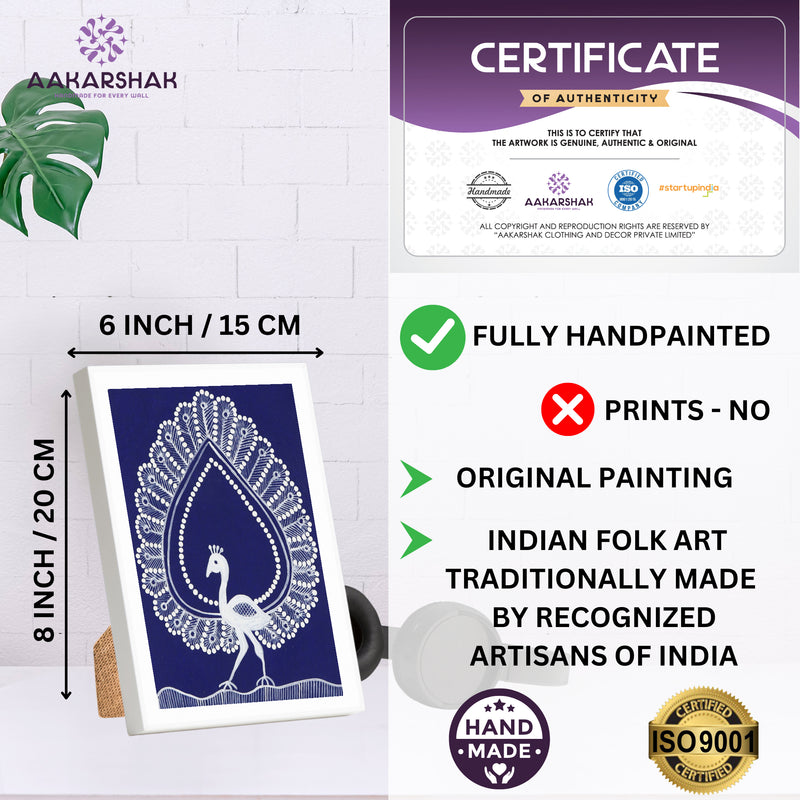 handmade iso certified-peacock warli painting