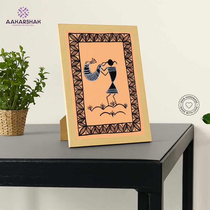 vibrant handmade Singing painting-depicting indian folk traditions