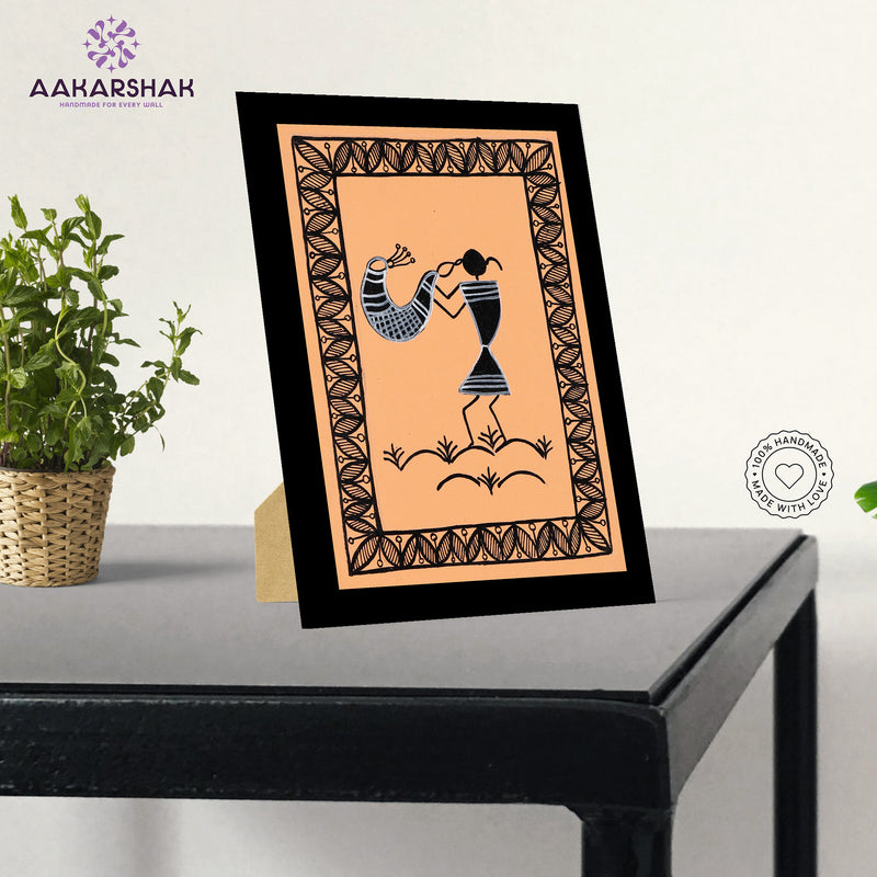 vibrant handmade Singing painting-depicting indian folk traditions