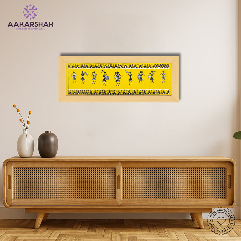Framed artwork with singing design -handmade painting for home decor