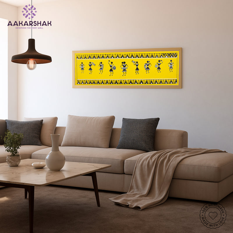 vibrant handmade singing painting-depicting indian folk traditions