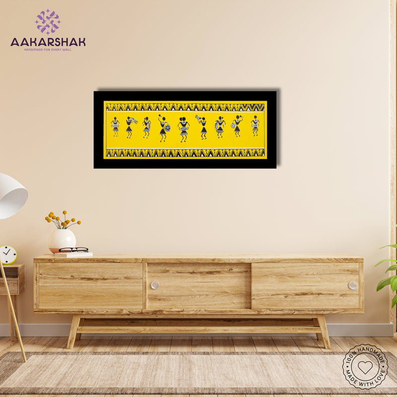 Framed artwork with singing design -handmade painting for home decor