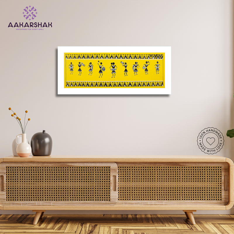 Framed artwork with singing design -handmade painting for home decor