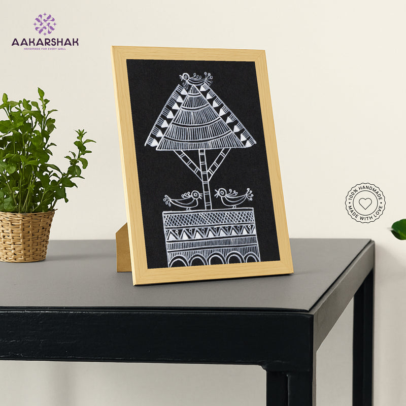 vibrant handmade peacock painting-depicting indian folk traditions