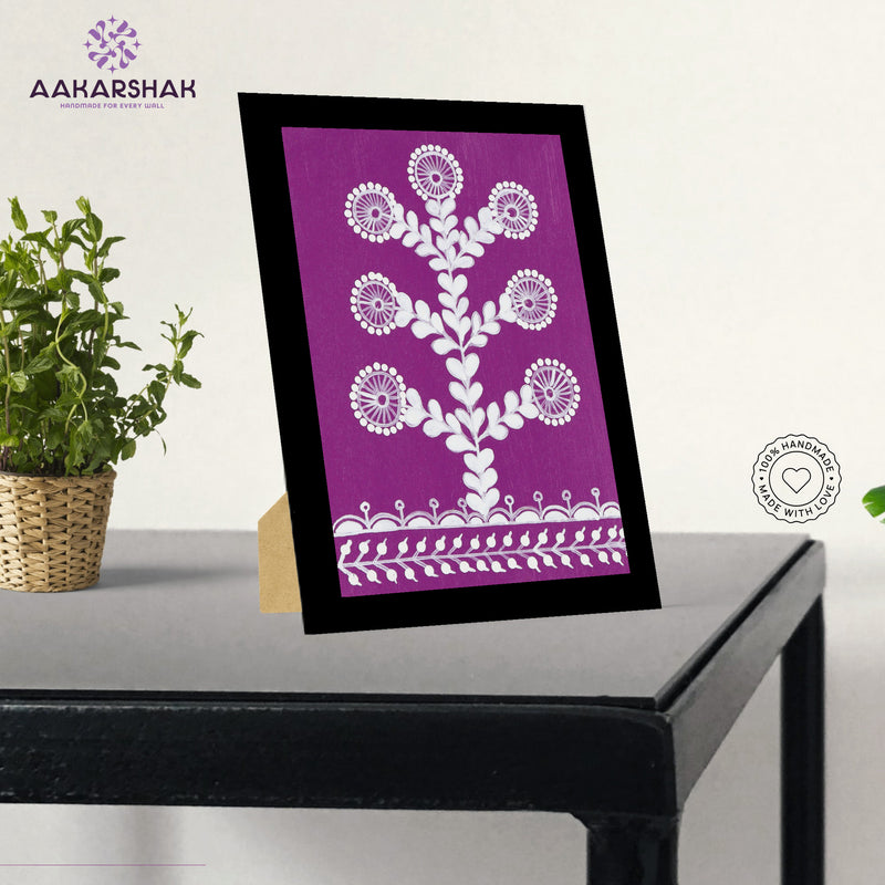 vibrant handmade tree painting-depicting indian folk traditions