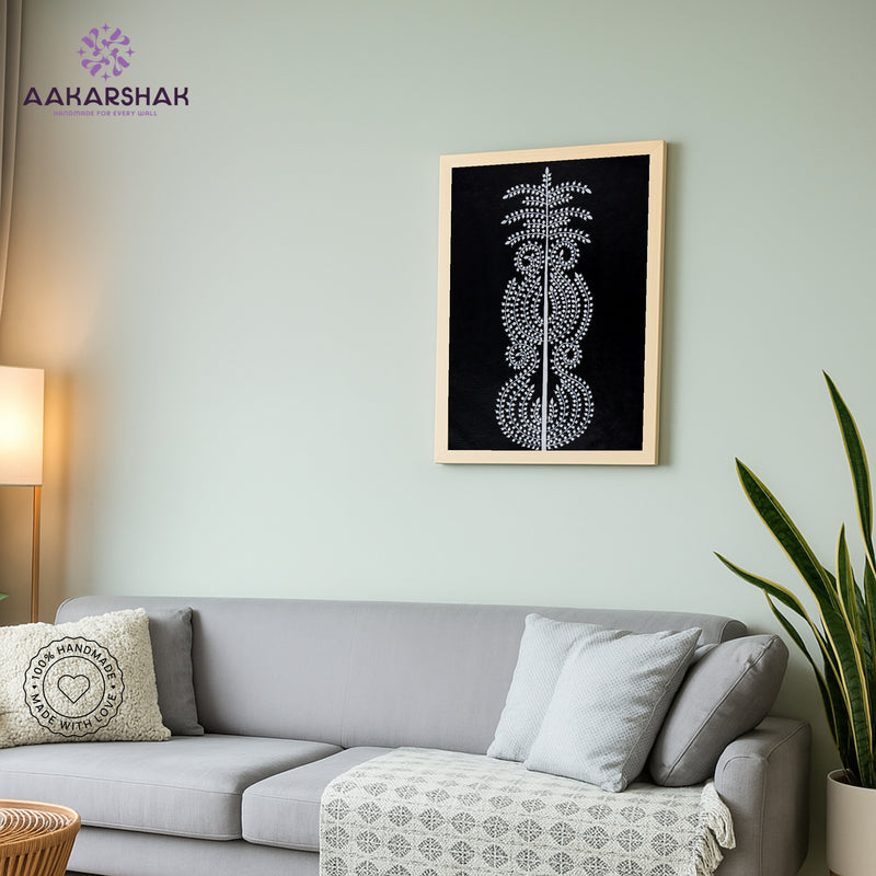 vibrant handmade tree of life painting-depicting indian folk traditions
