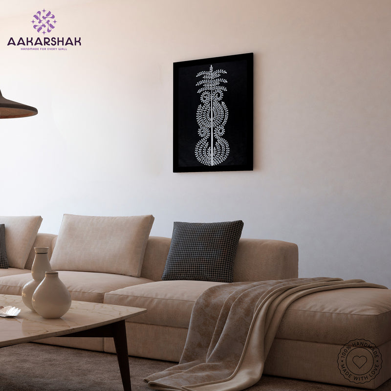vibrant handmade tree of life painting-depicting indian folk traditions